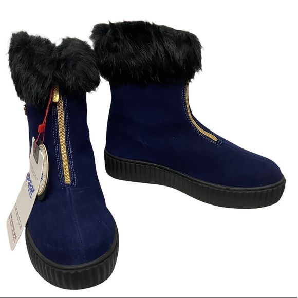 Pajar Navy Celia Suede Ankle Booties - Picture 2 of 9